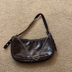 Elegant Brown Chain Shoulder Bag